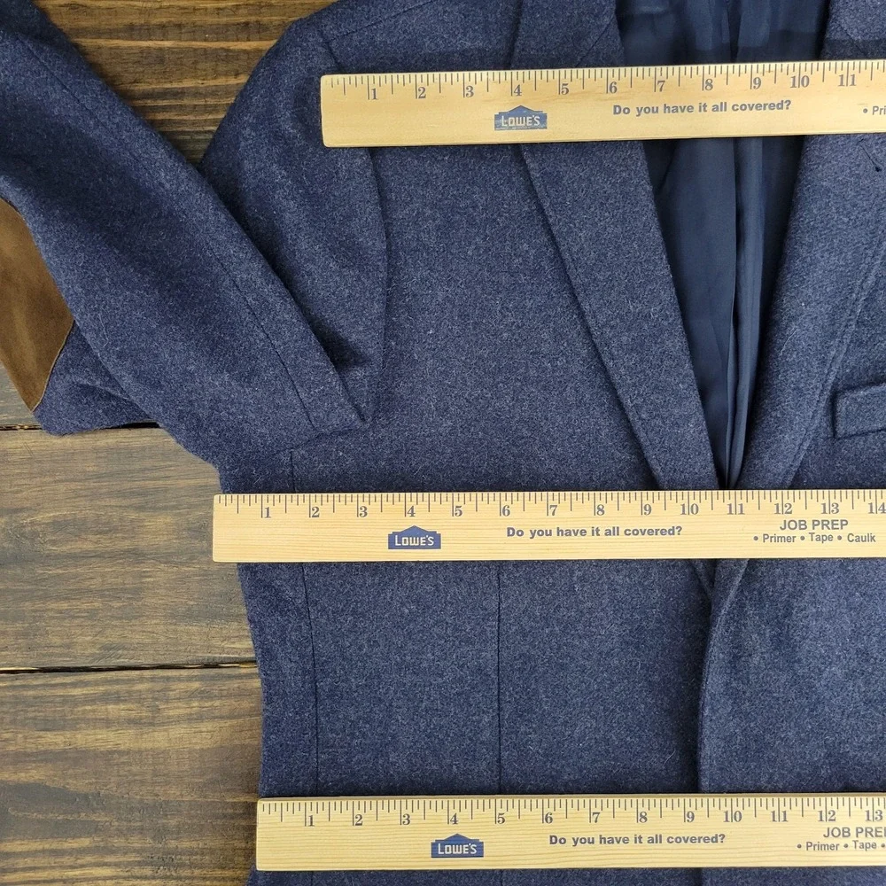 J.Crew‎ Men's Tweed Sport Coat Blazer Two Button Twill Navy Wool Blend 44R